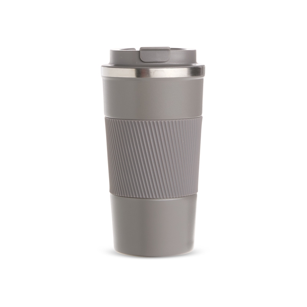 Copo térmico 500 ml de inox na cor Cinza, personalizado com a logo da empresa