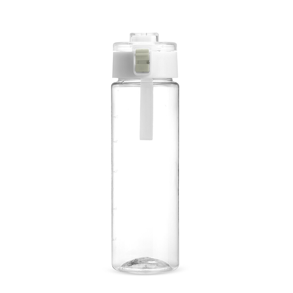 Garrafa plástica 750 ml com tampa de botão e alça personalizada com a logo da empresa