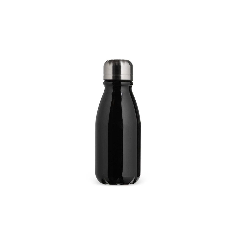 Garrafa de alumínio 400 ml na cor Preto, personalizada com a logo da empresa