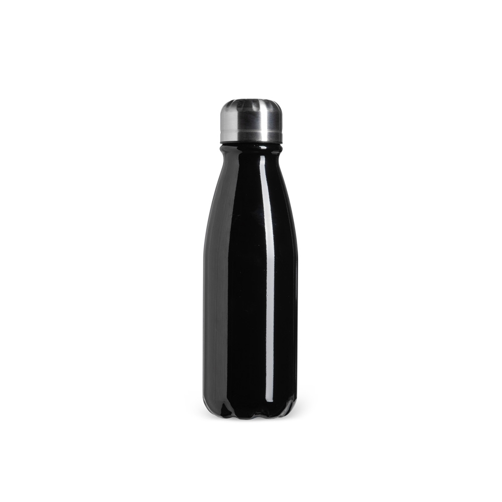 Garrafa de alumínio 550 ml na cor Preto, personalizada com a logo da empresa