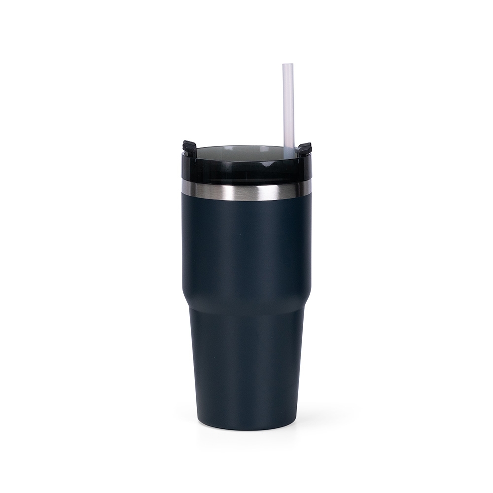 Copo térmico 600 ml com canudo personalizado com a logo da empresa