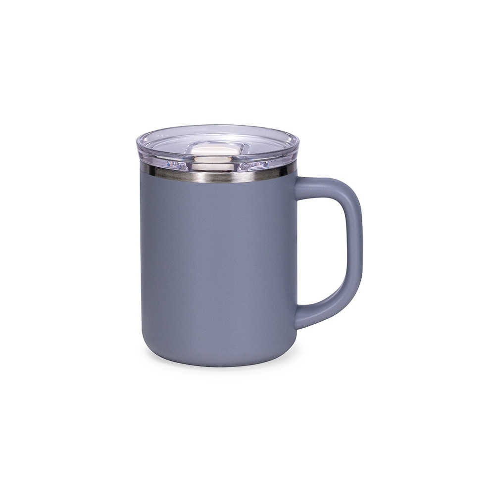 Caneca parede dupla 450 ml de plástico com alça personalizada com a logo da empresa