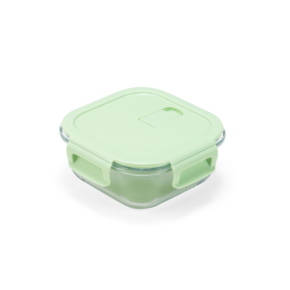Marmita de vidro 450 ml na cor Verde / Transparente, personalizada com a logo da empresa