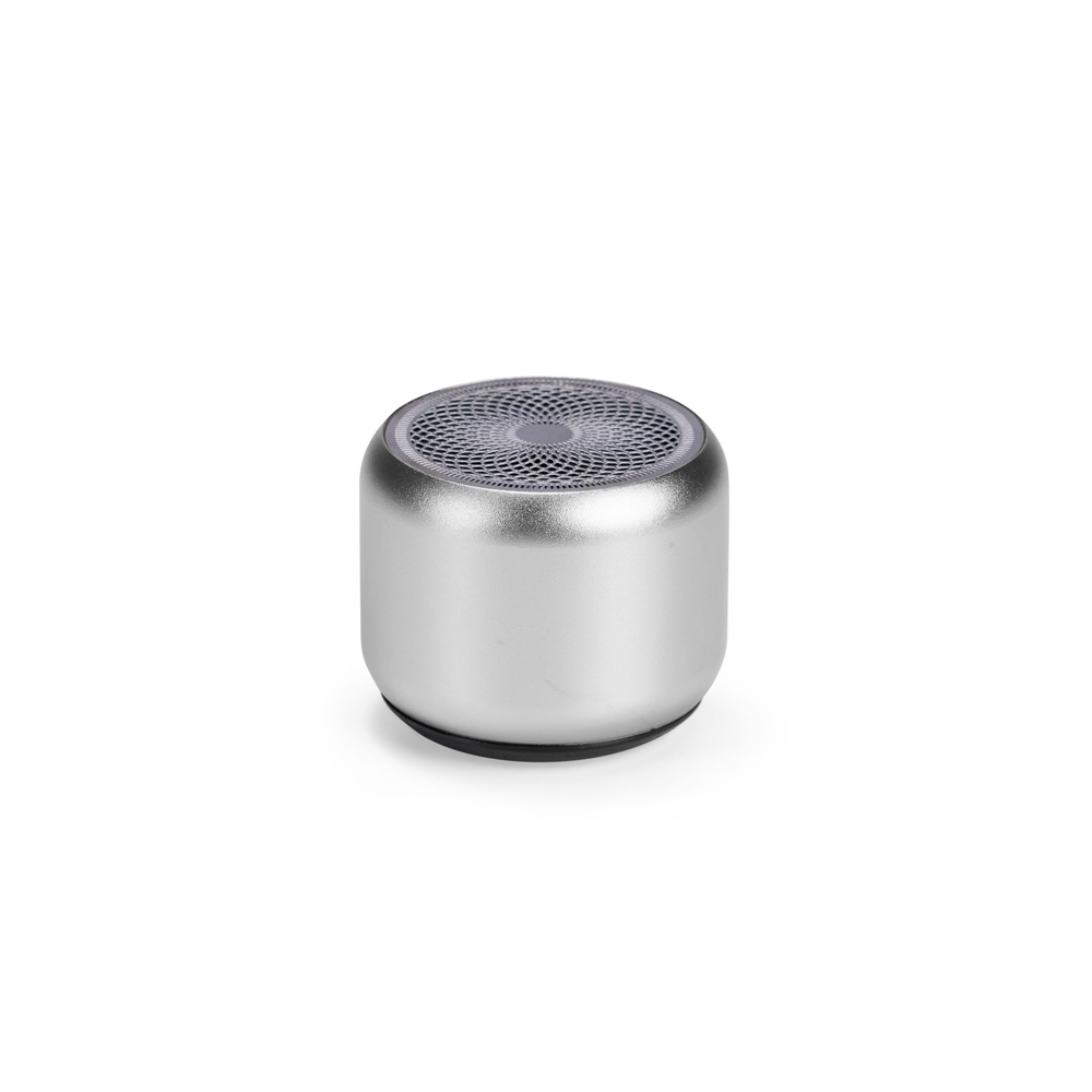 Caixa de som Bluetooth TWS de plástico personalizada com a logo da empresa, na cor prata