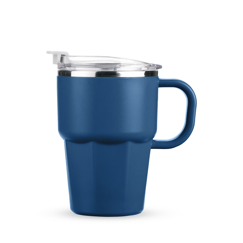 Caneca parede dupla 550 ml com canudo e alça personalizada com a logo da empresa