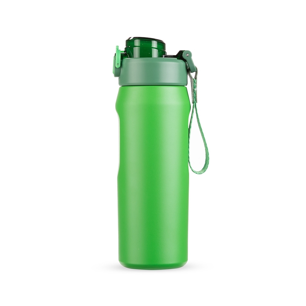 Garrafa térmica 550 ml de inox personalizada com a logo da empresa, na cor verde