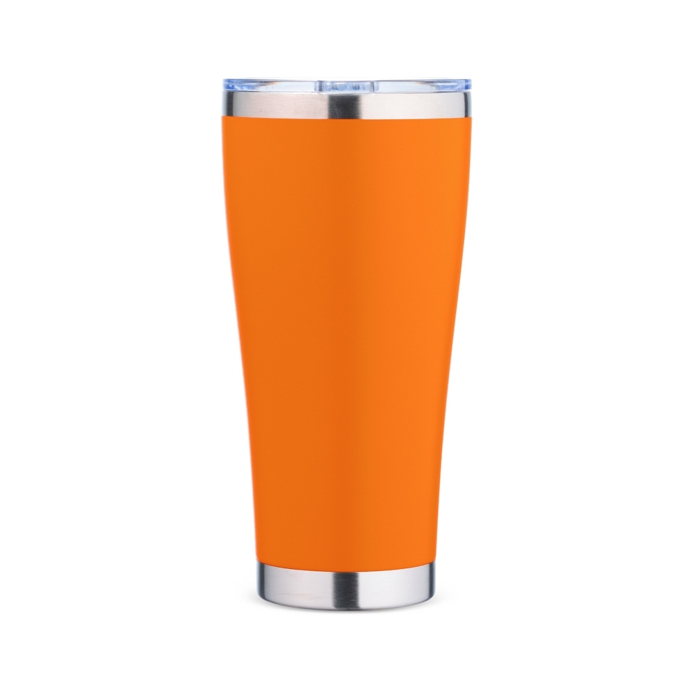 Copo térmico 800 ml personalizado com a logo da empresa, na cor laranja