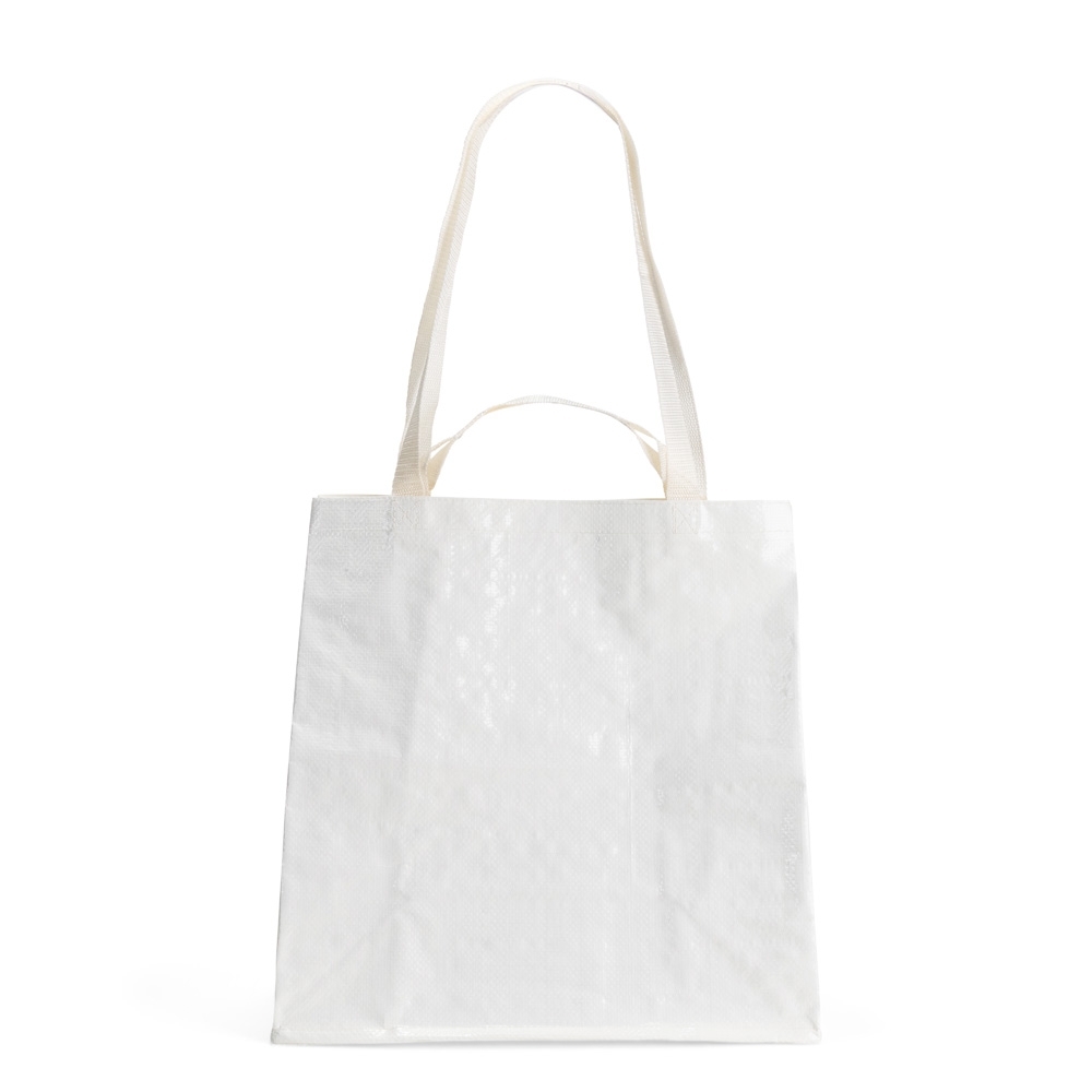Sacola PP laminado na cor Branco, personalizada com a logo da empresa