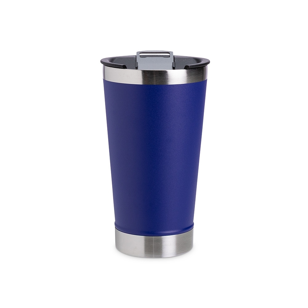 Copo inox 500 ml com abridor personalizado com a logo da empresa