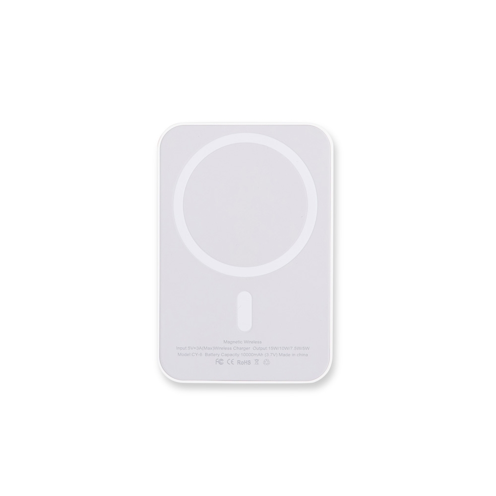 Power bank indução 10.000 mAh magnético personalizado com a logo da empresa