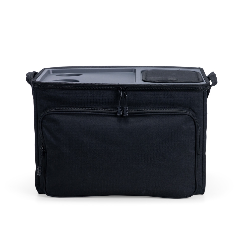 Bolsa térmica 36 litros de poliéster dobrável na cor Preto, personalizada com a logo da empresa