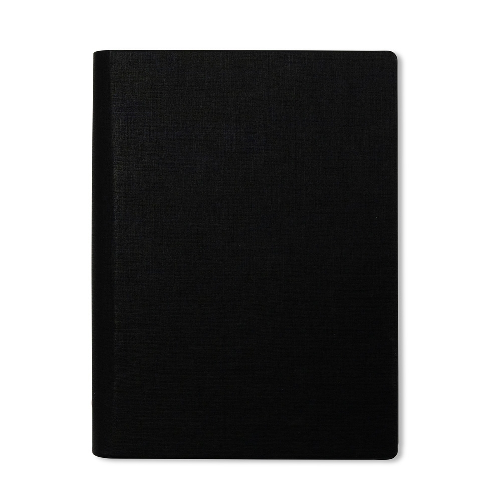 Caderno fichário PU na cor Preto, personalizado com a logo da empresa