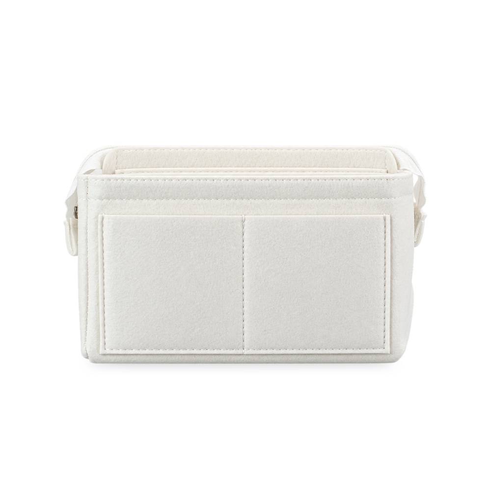 Nécessaire organizadora feltro 540 g/m² na cor Branco, personalizada com a logo da empresa
