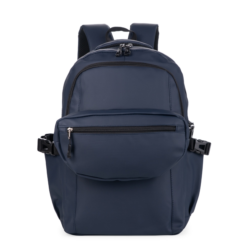 Conjunto mochila e pochete couro sintético personalizado com a logo da empresa