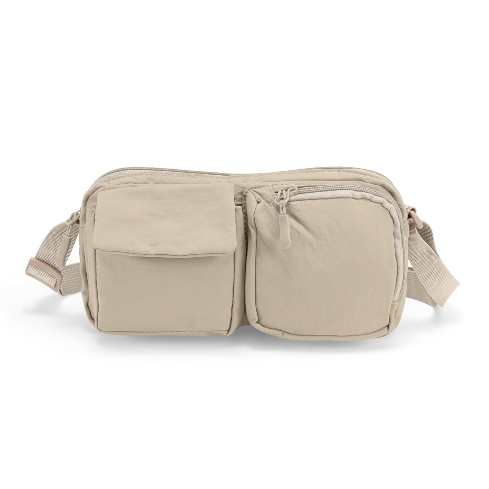 Bolsa de ombro nylon impermeável com 3 compartimentos personalizada com a logo da empresa