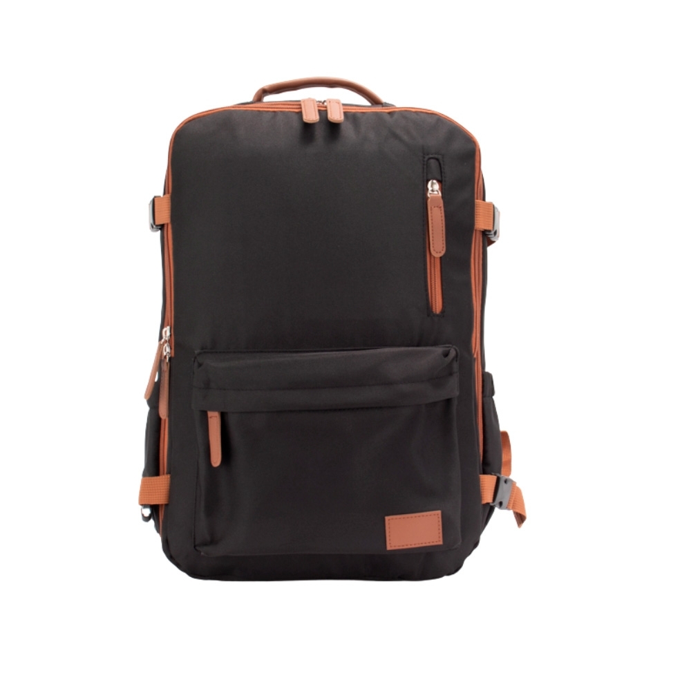 Mochila de poliéster 24 litros na cor Preto, personalizada com a logo da empresa