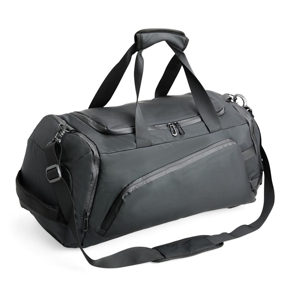 Bolsa de couro sintético 35 litros impermeável na cor Preto, personalizada com a logo da empresa