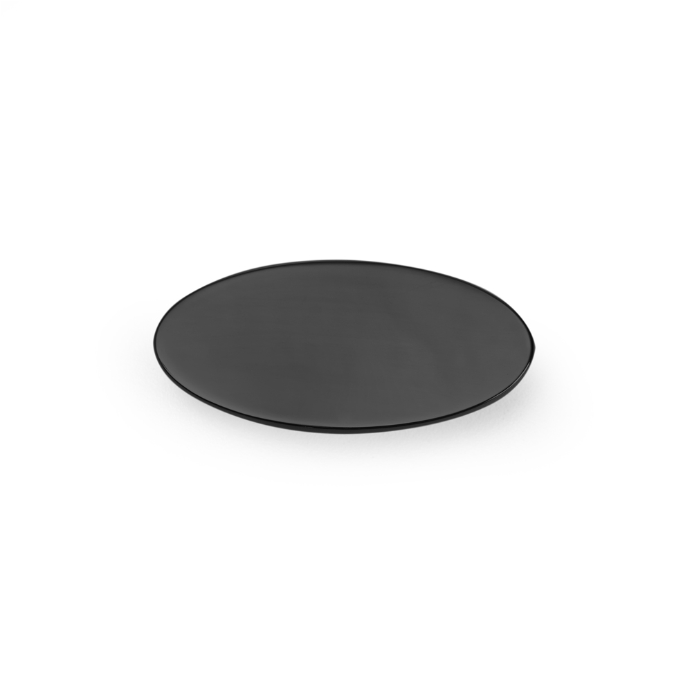 Plaquinha de metal oval para gravação na cor Grafite, personalizada com a logo da empresa