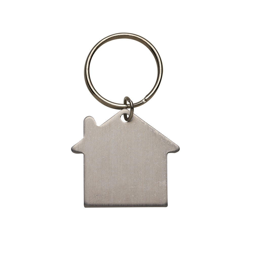 Chaveiro plaquinha formato casa personalizado com a logo da empresa