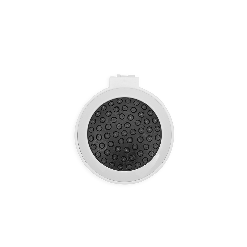 Escova de plástico com espelho reto na cor Branco / Preto, personalizada com a logo da empresa