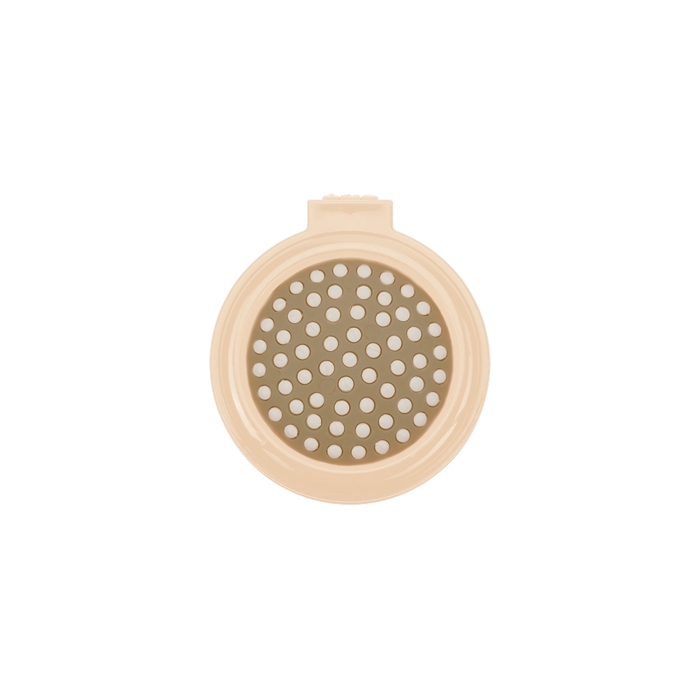 Escova de plástico com espelho reto personalizada com a logo da empresa, na cor creme / marrom