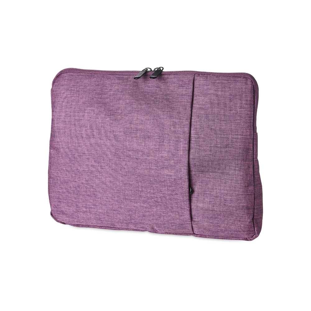 Pasta de poliéster para tablet 12,4 com 2 compartimentos na cor Roxo, personalizada com a logo da empresa