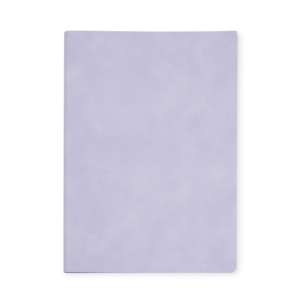 Caderno B5 PU com 120 folhas personalizado com a logo da empresa, na cor roxo