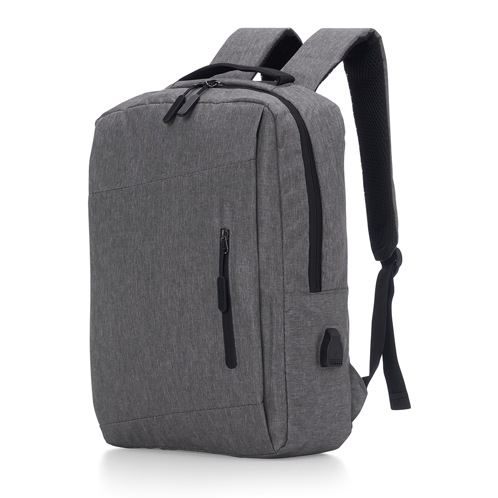 Mochila de nylon USB 17 litros com 3 compartimentos e divisórias