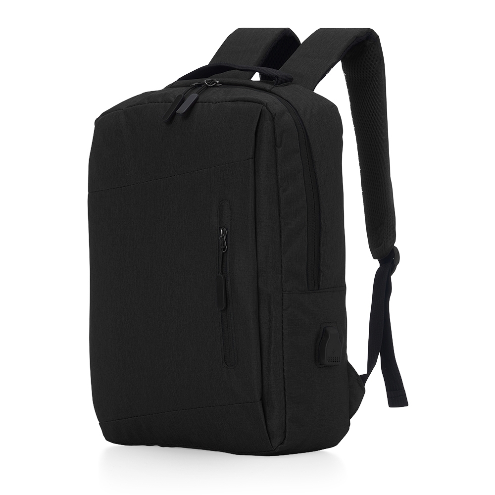 Mochila de nylon USB 17 litros com 3 compartimentos e divisórias