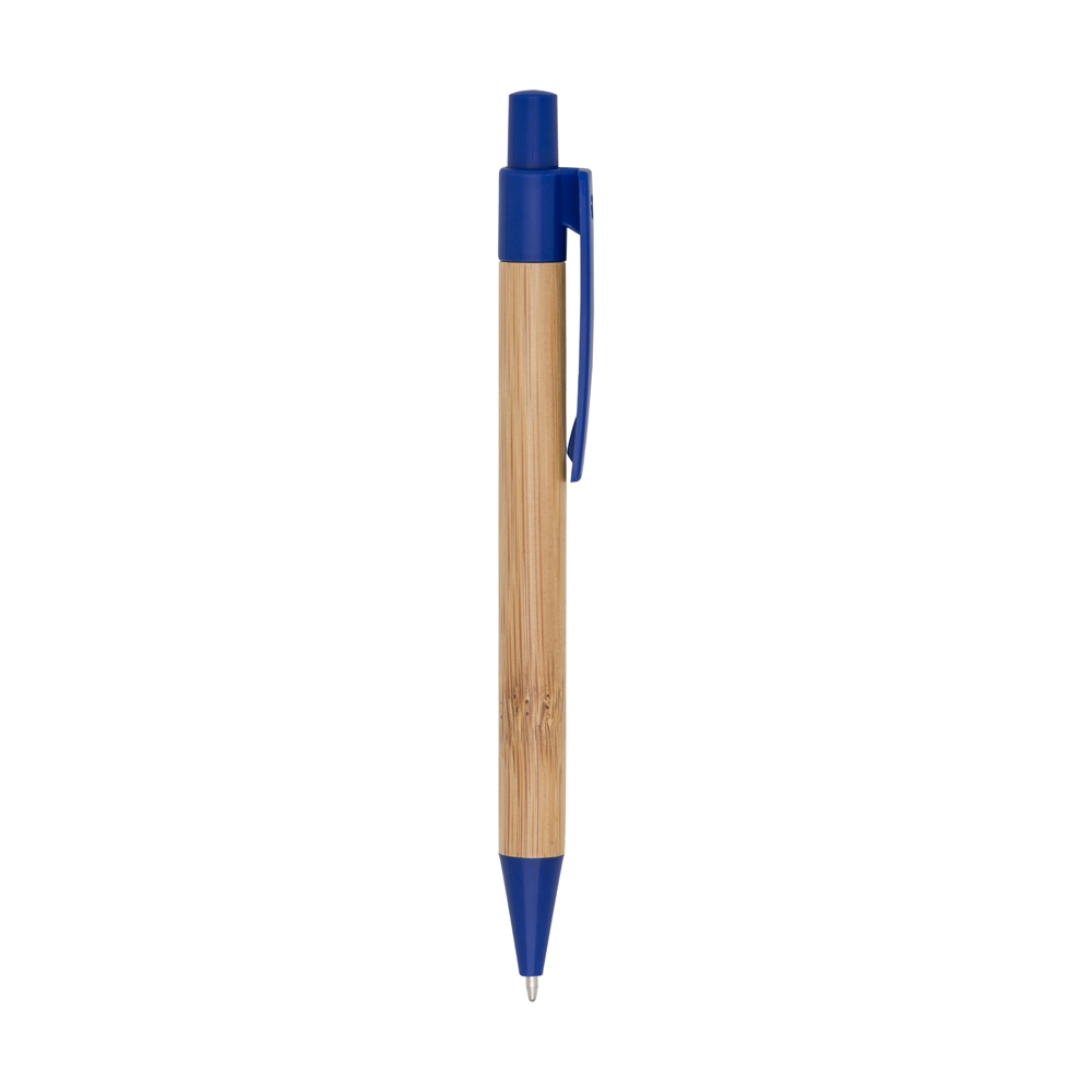 Caneta de bambu c com detalhes plásticos personalizada com a logo da empresa