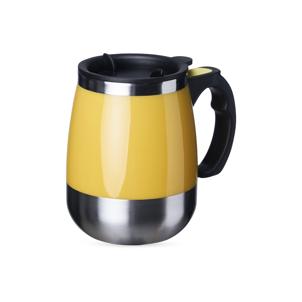 Caneca com misturador 350 ml e tampa de botão