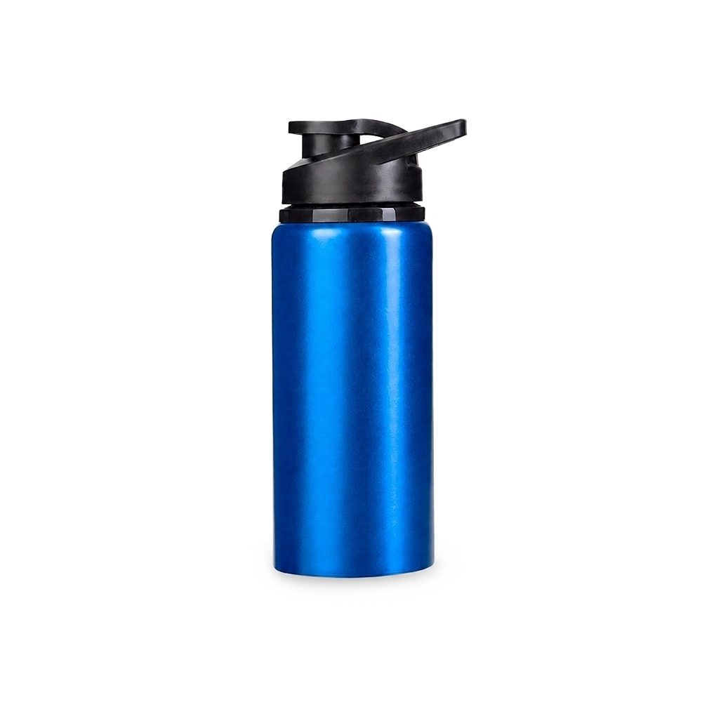 Squeeze de alumínio 650 ml brilhante com protetor de bocal e alça personalizado com a logo da empresa