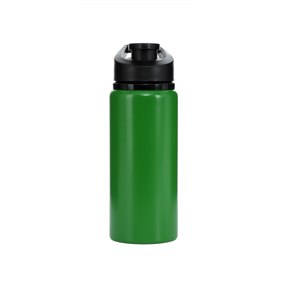 Squeeze de alumínio 650 ml na cor Verde / Preto, personalizado com a logo da empresa