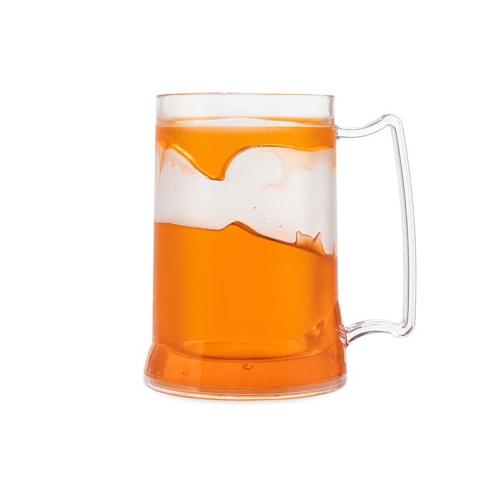 Caneca acrílica com gel 400 ml personalizada com a logo da empresa, na cor laranja