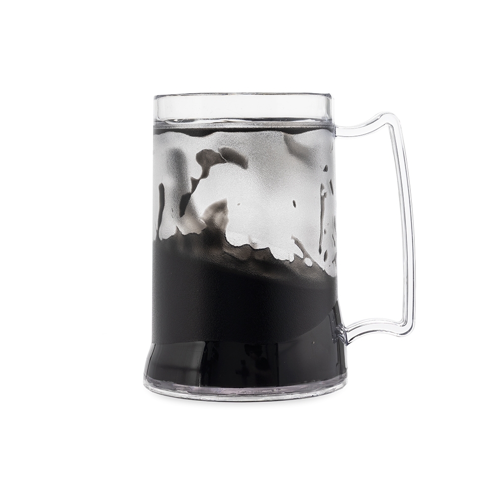 Caneca acrílica com gel 400 ml na cor Preto, personalizada com a logo da empresa