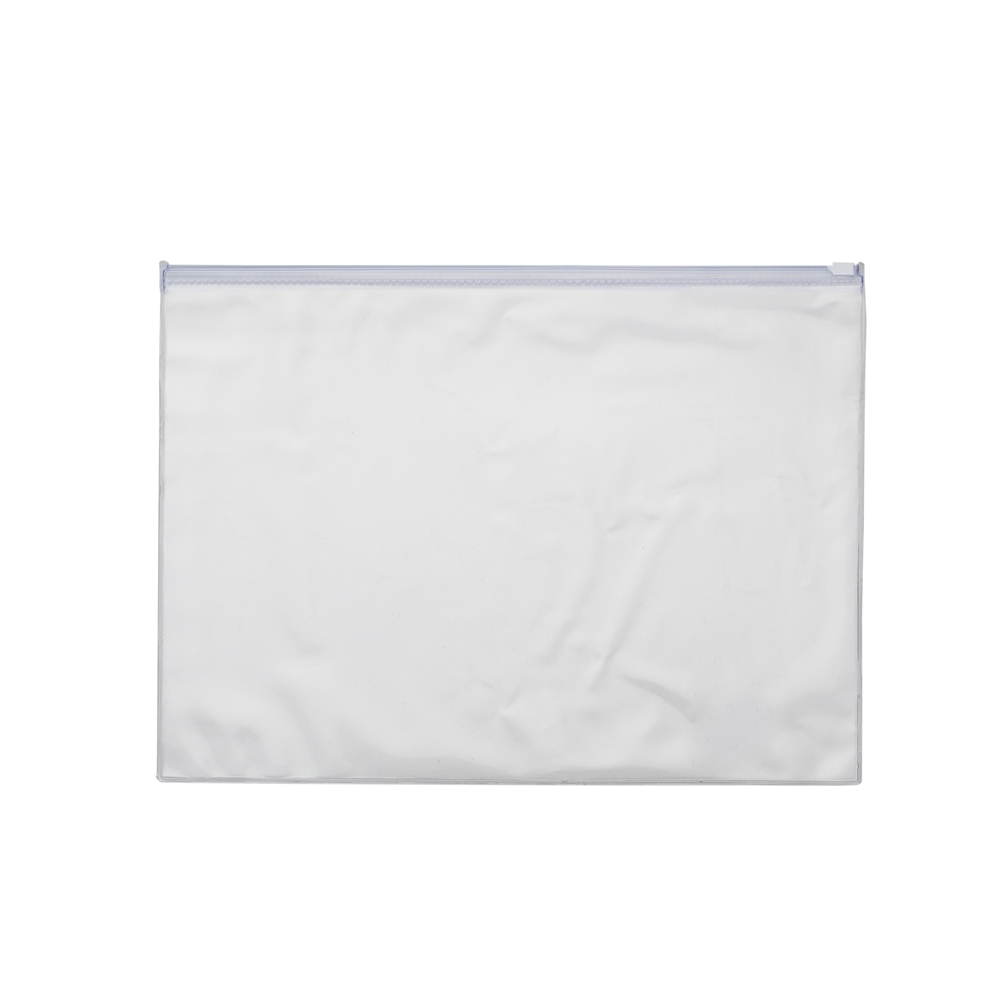 Pasta plástica zip zap na cor Branco, personalizada com a logo da empresa
