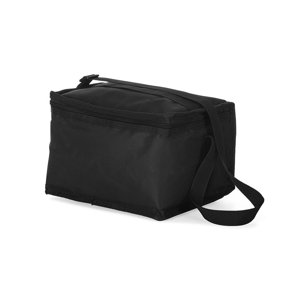 Bolsa térmica 9 litros de nylon na cor Preto, personalizada com a logo da empresa