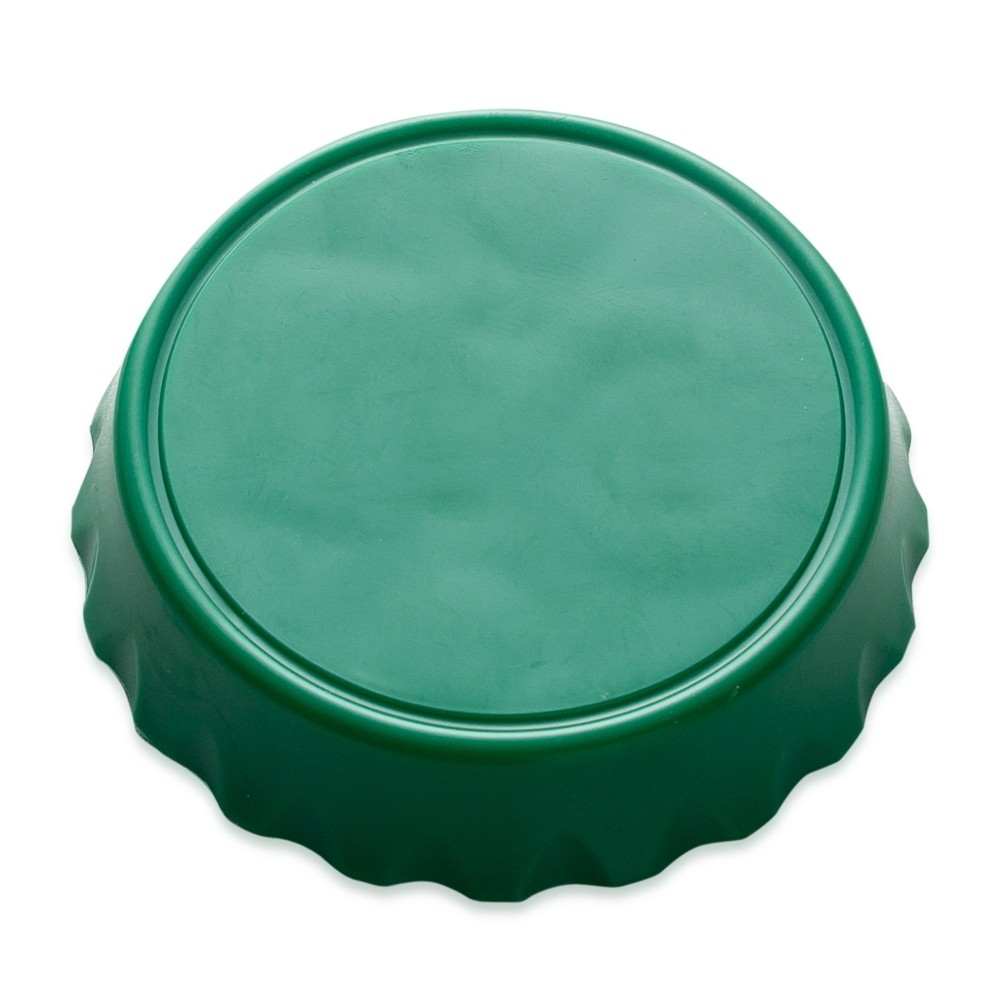 Abridor de garrafa de metal com ímã personalizado com a logo da empresa, na cor verde