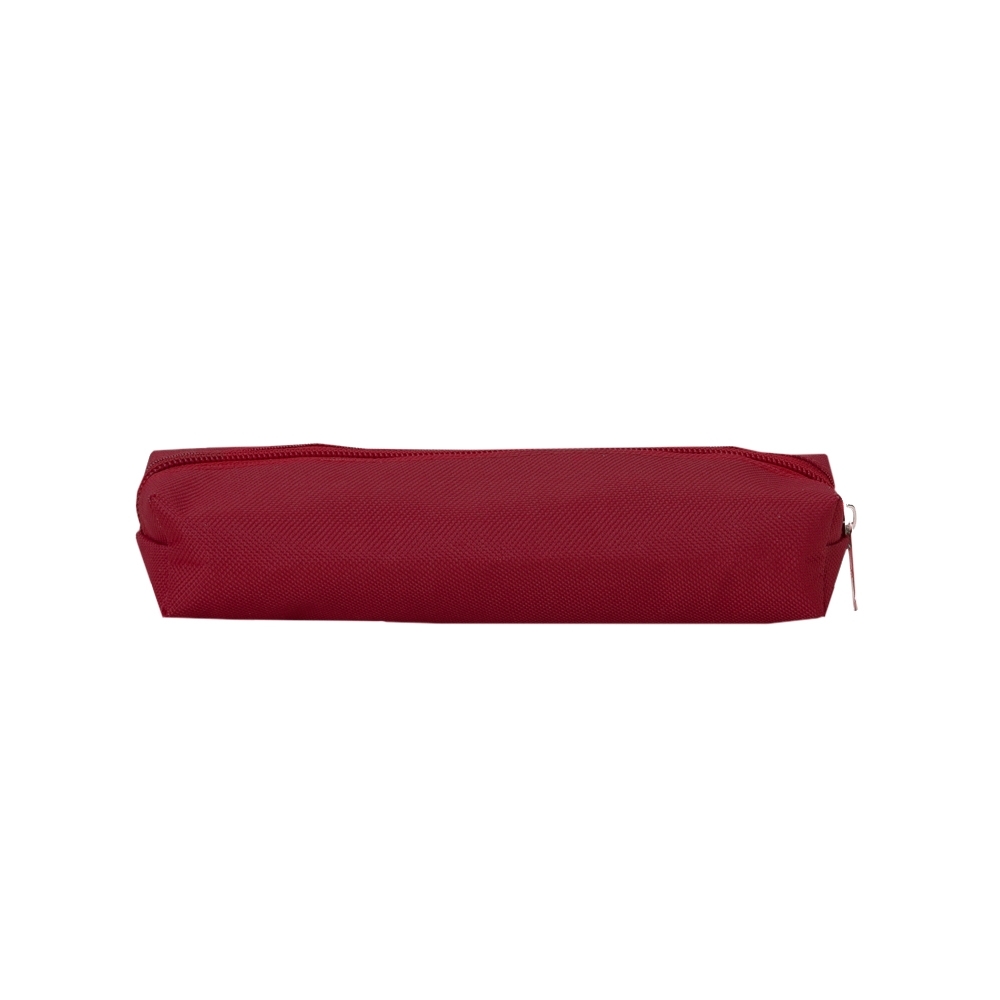 Estojo de nylon colorido com zíper e interior emborrachado personalizado com a logo da empresa, na cor vermelho
