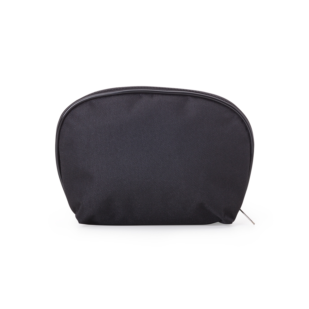 Necessaire de nylon na cor Preto, personalizada com a logo da empresa