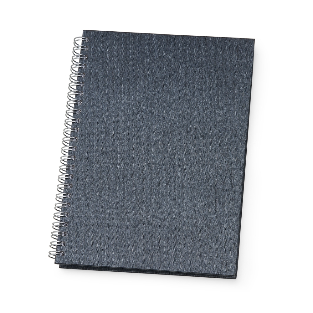 Caderno de negócios pequeno metalizado com espiral na cor Grafite, personalizado com a logo da empresa