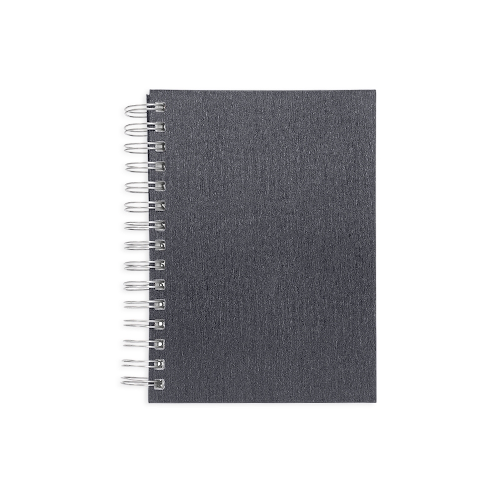 Agenda diária 2027 com capa dura e espiral (20 x 16,2 cm) na cor Grafite, personalizada com a logo da empresa
