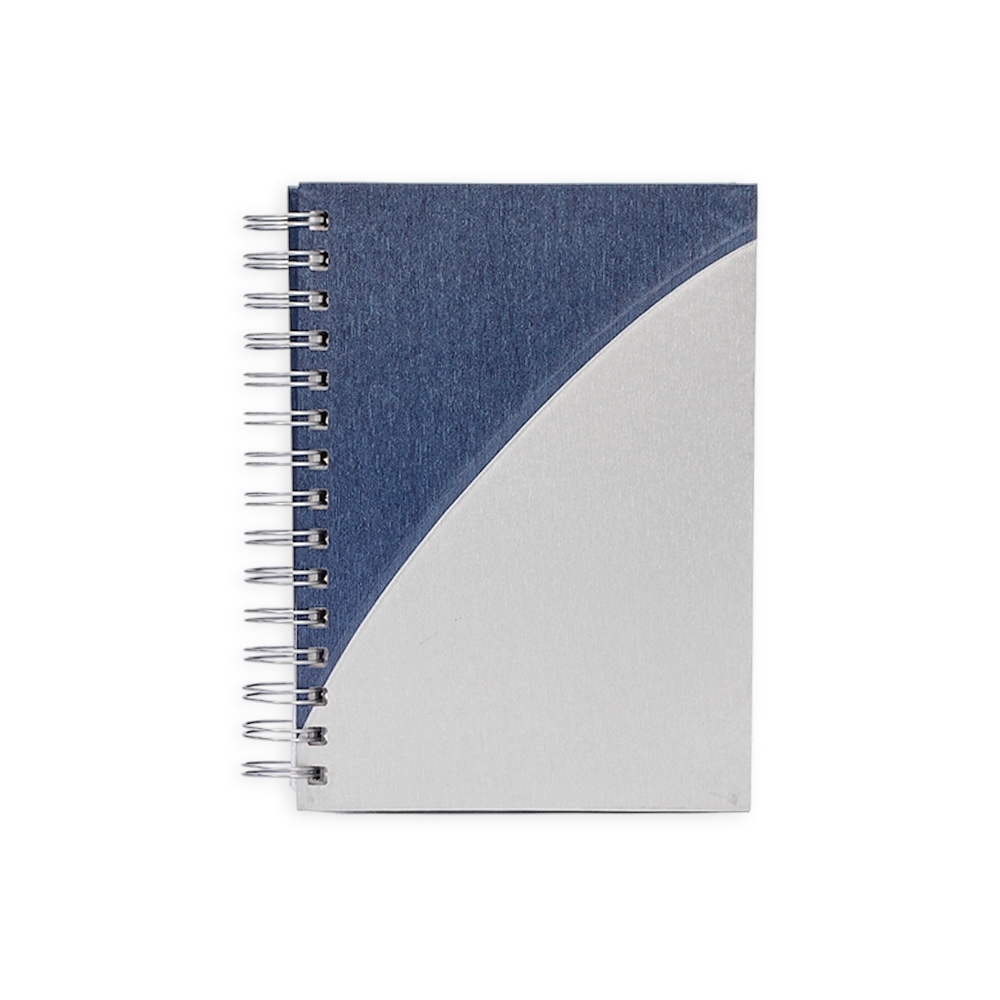 Agenda diária 2027 com espiral e capa dura em dois tons personalizada com a logo da empresa