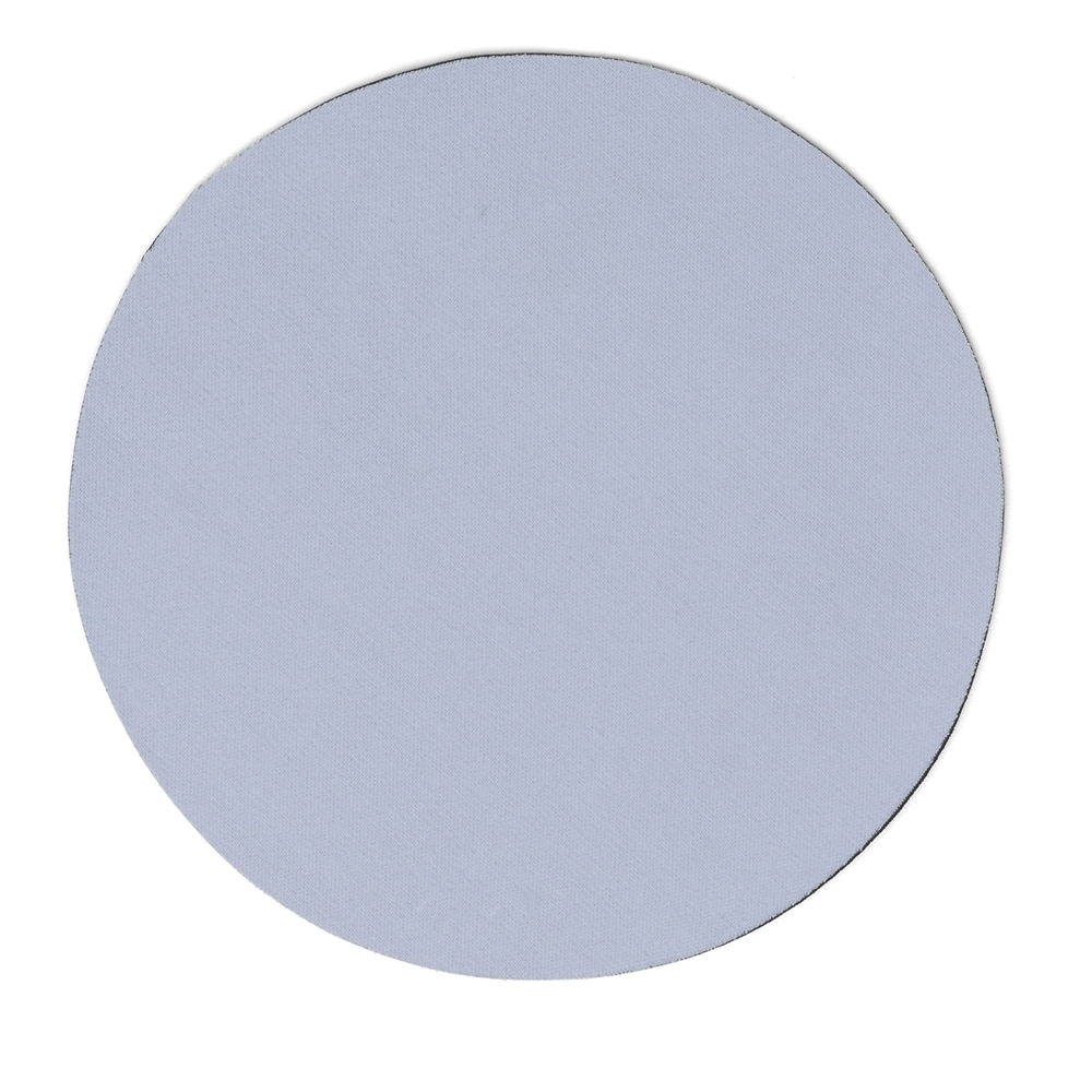 Mouse pad neoprene redondo emborrachado na cor Branco / Preto, personalizado com a logo da empresa