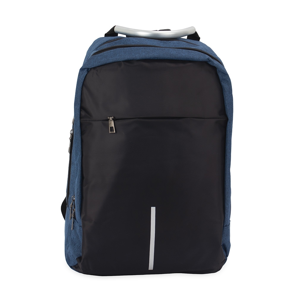 Mochila antifurto poliéster 16 litros para notebook com saída USB personalizada com a logo da empresa
