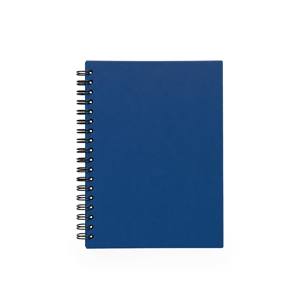 Caderno emborrachado com capa dura e espiral personalizado com a logo da empresa