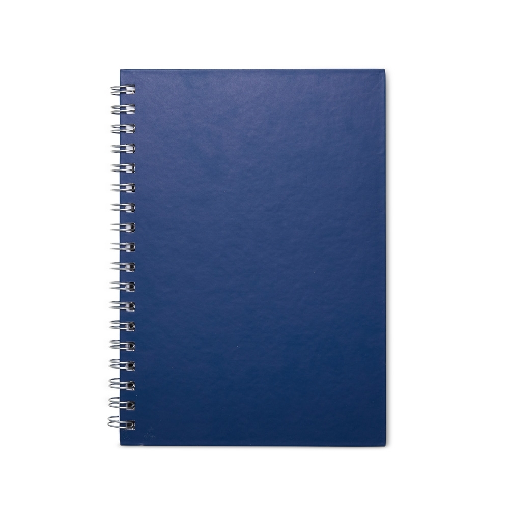 Caderno percalux emborrachado com espiral e 94 folhas personalizado com a logo da empresa