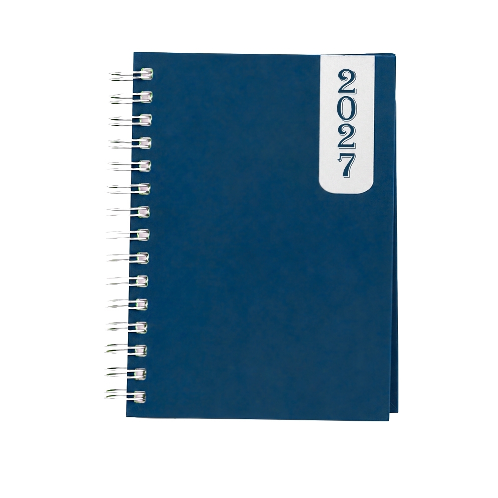 Agenda diária 2027 com espiral e capa dura lisa