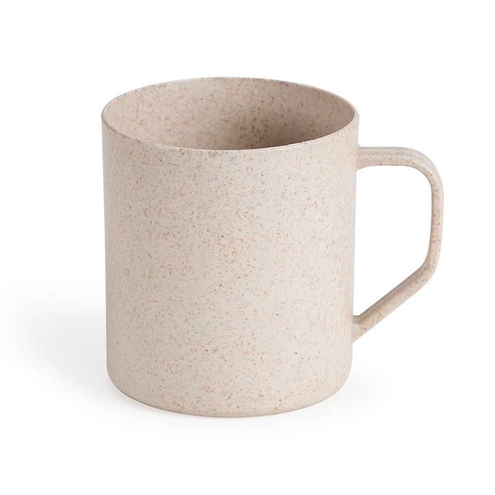 Caneca de fibra de arroz 400 ml sem BPA personalizada com a logo da empresa
