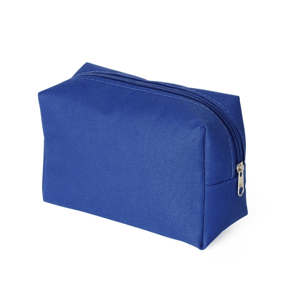 Necessaire em nylon personalizada com a logo da empresa, na cor azul
